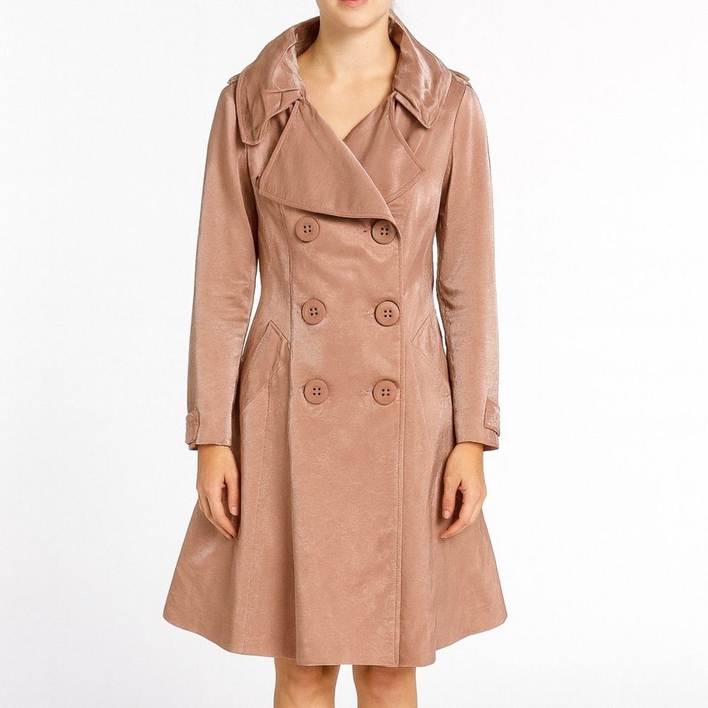 Yoana Baraschi Bronze Iridescent Long Trench Jacket - Picture 12 of 13